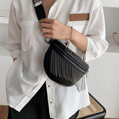 Studded Tassel Sling Bag