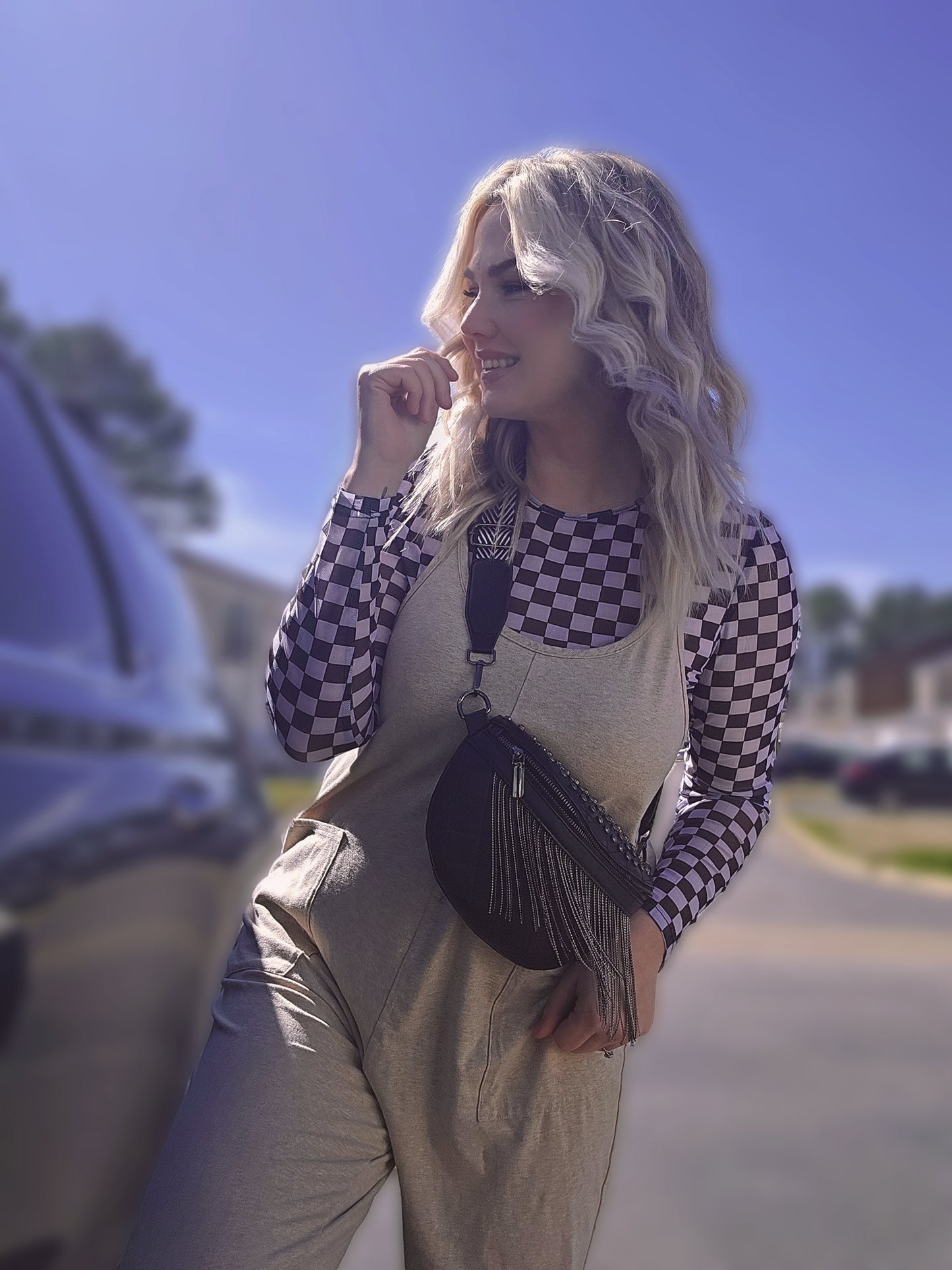 Studded Tassel Sling Bag